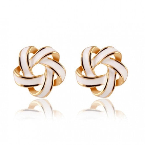 Charm Flower Cross Stud Earrings